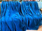 Vintage velours gordijnen koningsblauw 💙 130 br x 122 h💙, Vintage, retro, Gebruikt, 100 tot 150 cm, Blauw