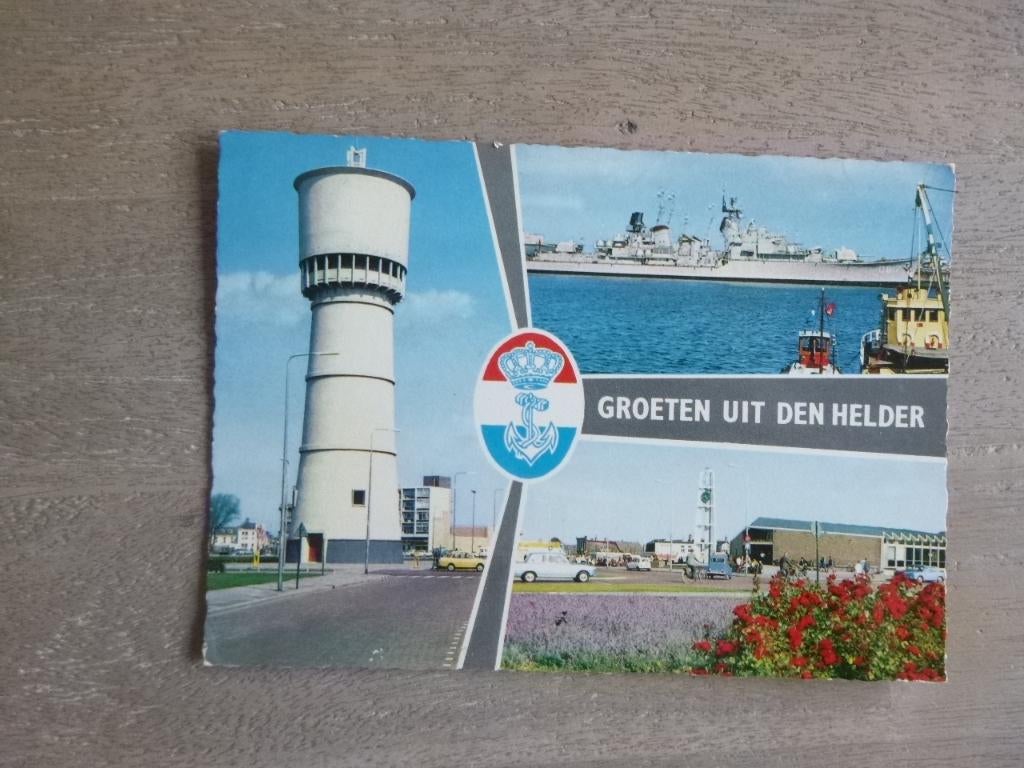 Den Helder, watertoren/auto 12ct zegel, Verzenden, 1960 tot 1980, Gelopen, Noord-Holland