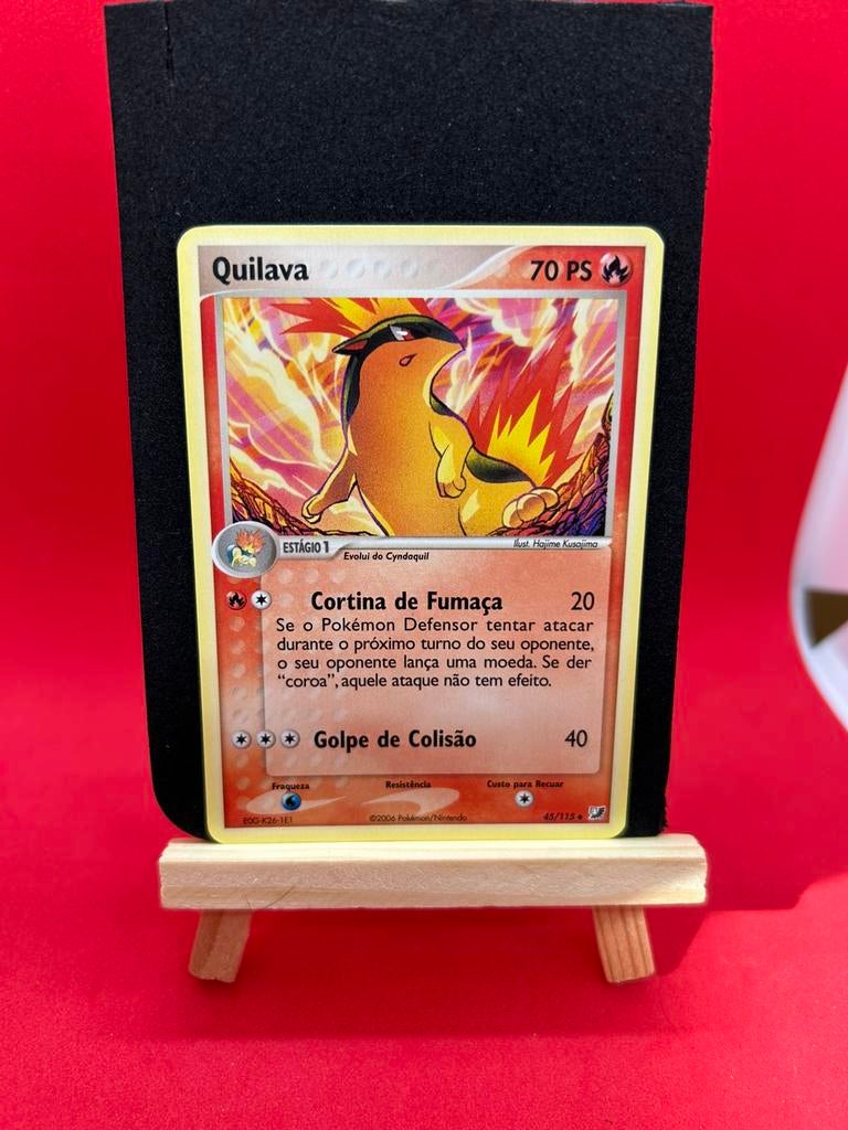 Pokémon Quilava 45/115 NM – EX Unseen Forces (Portugees), Ophalen of Verzenden, Zo goed als nieuw