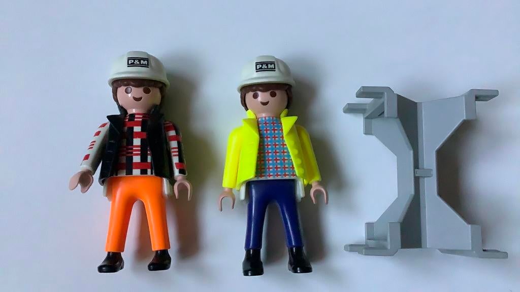 Playmobil bouwvakkers uit set 3279 en 3262 hijskraan, Kinderen en Baby's, Speelgoed | Playmobil, Ophalen, Gebruikt, Los playmobil