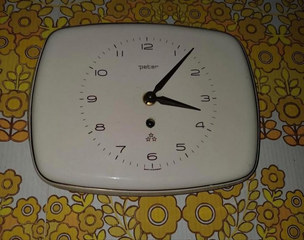Vintage klok Peter, Ophalen of Verzenden, Gebruikt, Analoog, Wandklok