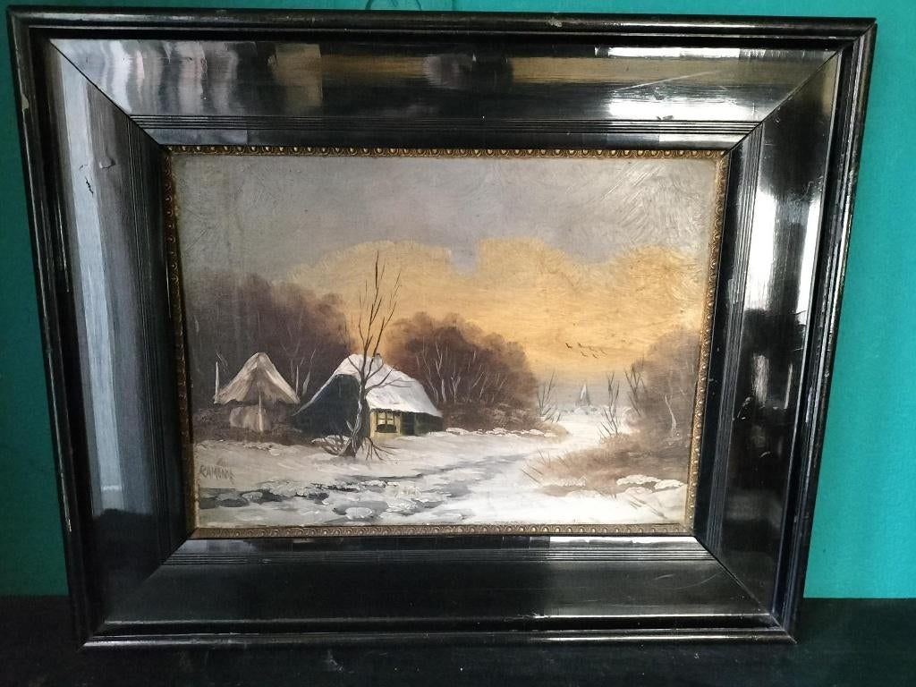 Olieverfschilderij op doek, 55x45 cm, Antiek en Kunst, Kunst | Schilderijen | Klassiek, Ophalen