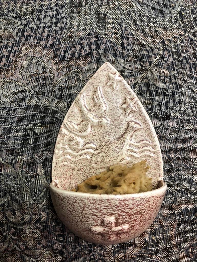 vintage wijwatervat aardewerk, Antiek en Kunst, Antiek | Religie, Ophalen of Verzenden