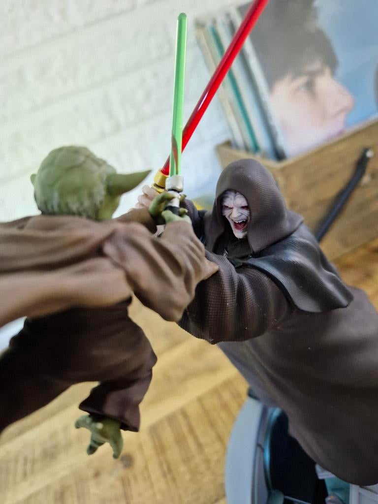 Yoda VS Palpatine BDS 1:10 Art Scale Statue, Verzamelen, Star Wars, Ophalen, Zo goed als nieuw, Beeldje of Buste