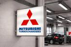 Hele grote dubbelzijdige lichtbak Mitsubishi Turbochargers, Ophalen, Gebruikt, ., Lichtbak of (neon) lamp