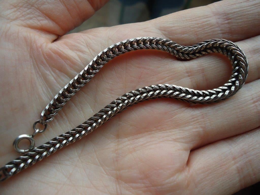mooie echt zilveren armband vossenstaart gemerkt 19,5 cm, Ophalen of Verzenden, Zo goed als nieuw, Zilver, Zilver
