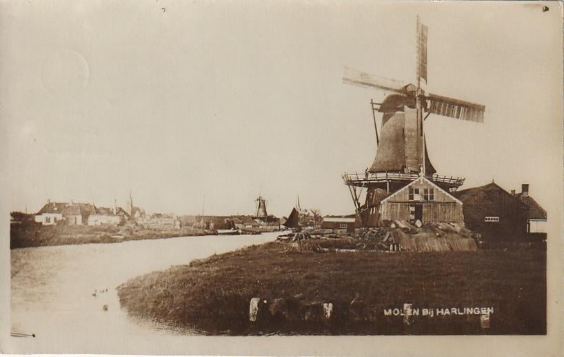 Harlingen molen van der list uitgave zeldzaam logo, Verzamelen, Ansichtkaarten | Nederland, Ophalen of Verzenden, 1920 tot 1940