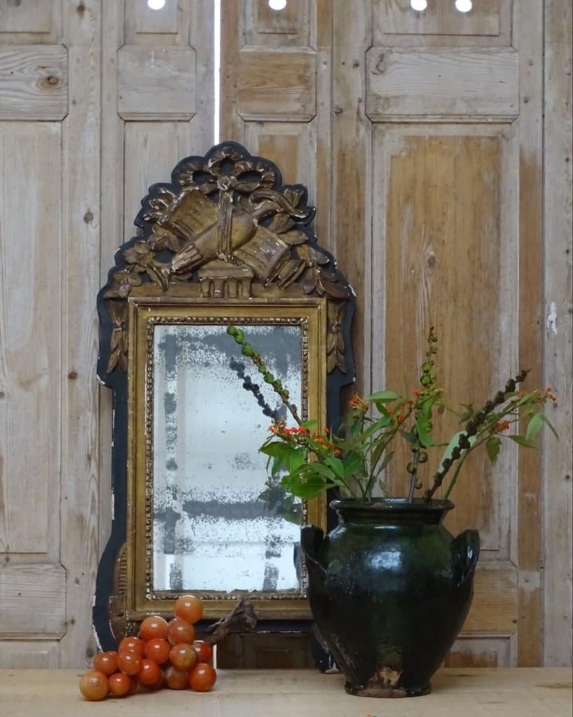 Franse bruidsspiegel met verweerd glas, Antiek en Kunst, Ophalen of Verzenden