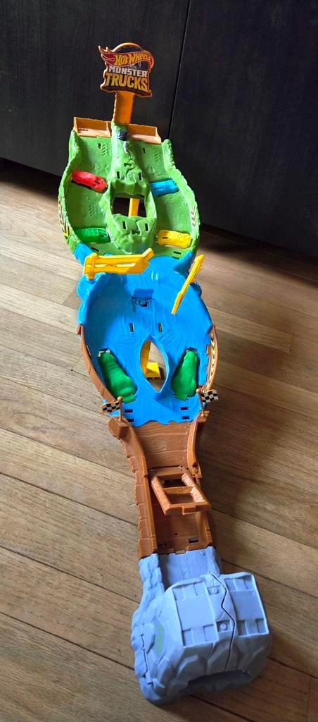 Hot Wheels Monster Trucks Racebaan, Ophalen of Verzenden, Zo goed als nieuw, Handmatig, Hot Wheels