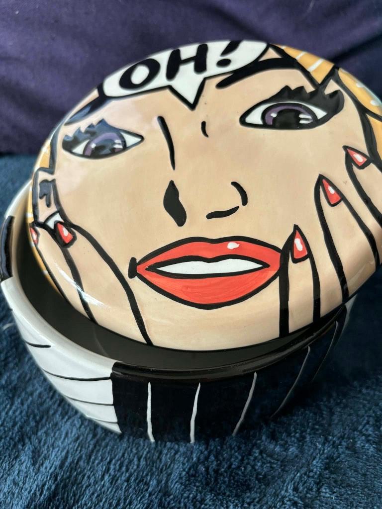 Vintage Joanne Delomba Pop Art bewaar pot, Antiek en Kunst, Ophalen of Verzenden