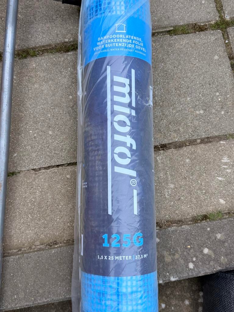 Miofol 125G dampdoorlatende folie voor gevelisolatie, Overige materialen, Nieuw, 15 m² of meer, Muurisolatie
