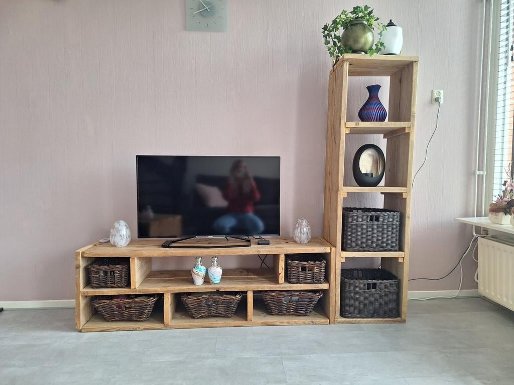 Compleet steigerhout meubelset, Gebruikt, 150 tot 200 cm, Ophalen of Verzenden, 150 tot 200 cm