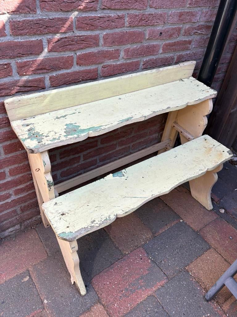 Brocante plantenrek 2 verdiepingen, Ophalen, Zo goed als nieuw, Rechthoekig
