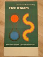 Vintage Poster Internationale Tentoonstelling Het Atoom 1957, Ophalen of Verzenden, A1 t/m A3, Overige onderwerpen, Rechthoekig Staand