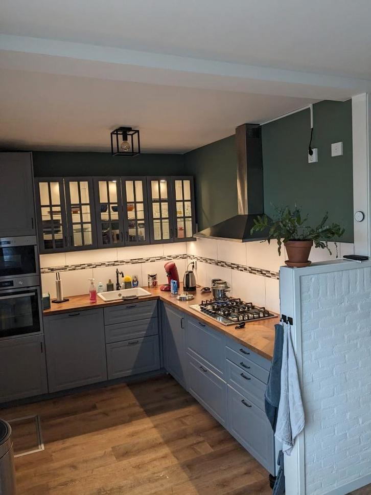 3x Bovenkasten keuken Ikea Bodbyn vitrine grijs, Huis en Inrichting, Keuken | Keukenelementen, Zo goed als nieuw, Minder dan 100 cm