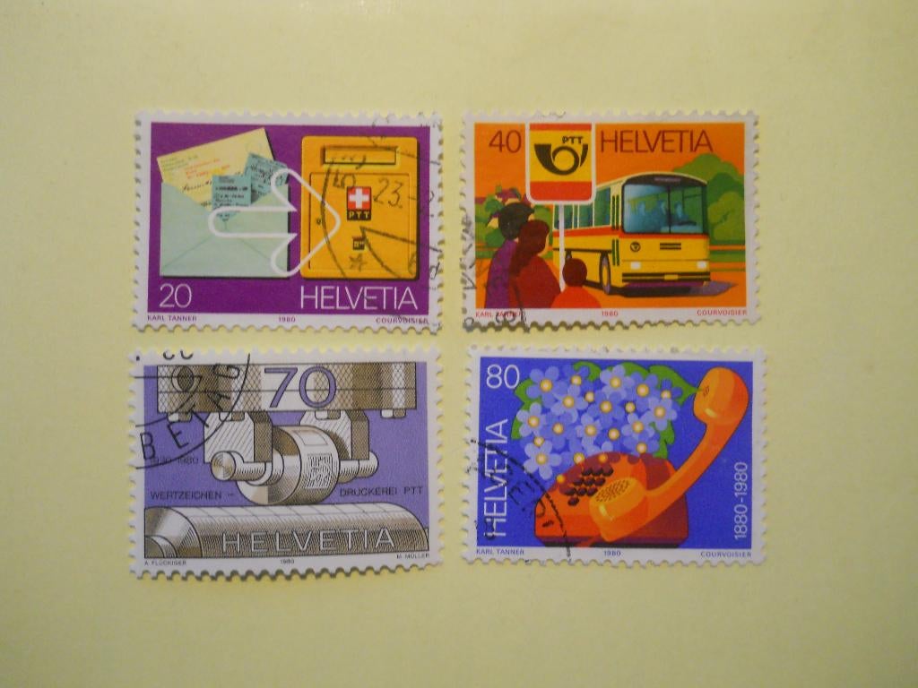 Zwitserland 1980 Jahreserreignisse serie Mi.1180-1183 gest., Postzegels en Munten, Postzegels | Europa | Zwitserland, Gestempeld