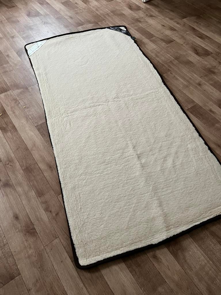 1 persoons echt wol onderdeken / topper, Ophalen, Zo goed als nieuw, Tweepersoons, 90 cm