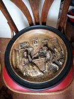 Wandbord relief 1920 - Herbergscene - De drinkebroers, Antiek en Kunst, Ophalen