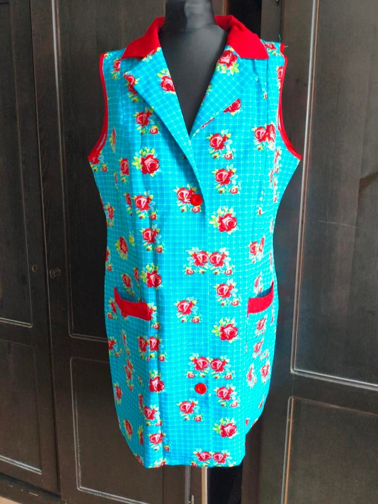 Fleurige schort maat L keukenschort, Kleding | Dames, Ophalen of Verzenden, Zo goed als nieuw, Carnaval