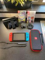 Nintendo Switch 2019, accesoires, games en zeer nette staat, Met 2 controllers, Ophalen, Switch 2019 Upgrade, Gebruikt