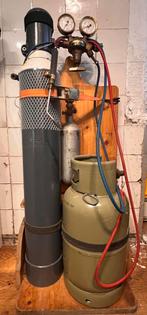 Complete lasapparaat set met zuurstof en gasflessen, Ophalen, Gebruikt