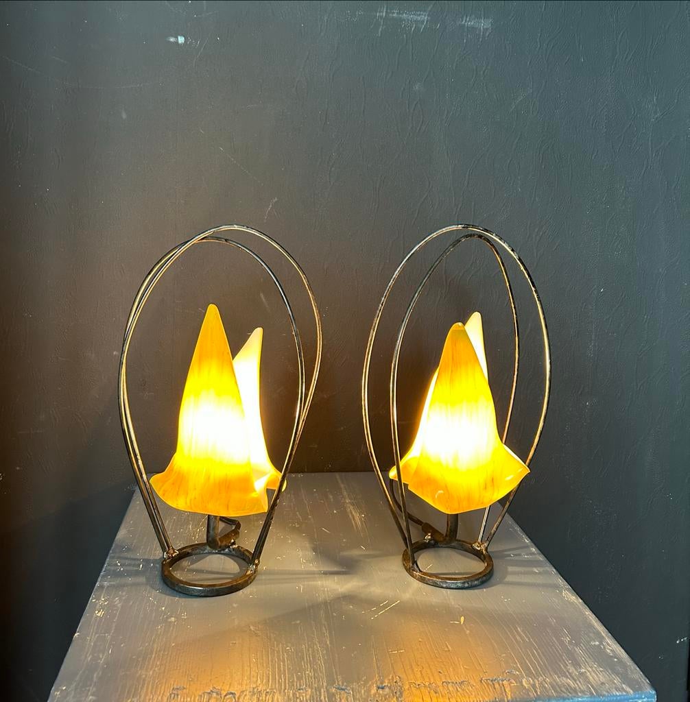 Roozendaal & Swaan kunstzinnige tafellampjes, Ophalen of Verzenden, Gebruikt, Metaal, Minder dan 50 cm