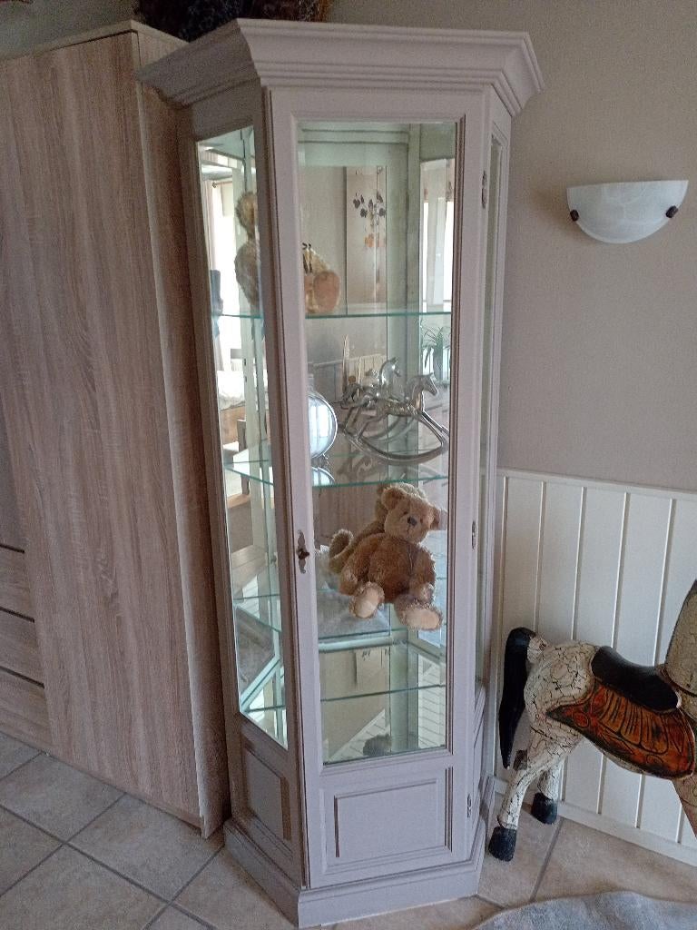 Vitrine kast eiken, Huis en Inrichting, Kasten | Vitrinekasten, Ophalen, Gebruikt, Eikenhout, 50 tot 100 cm