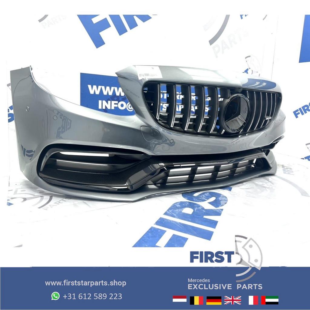 C205 C63 BUMPER AMG FACELIFT A2058804701 VOORBUMPER CARBON C, Gebruikt, -, Voor, Ophalen of Verzenden