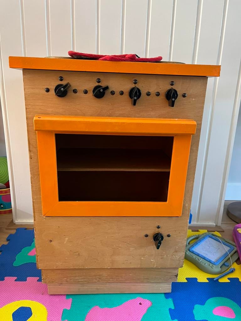 Vintage houten speelkeuken / oven, Ophalen, Gebruikt, Hout, Speelkeuken