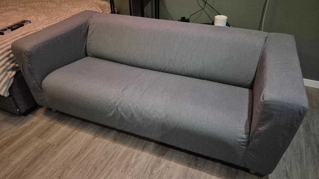 Ikea Klippan 2-zitsbank met grijze hoes, Ophalen, Gebruikt, 150 tot 200 cm, Tweepersoons
