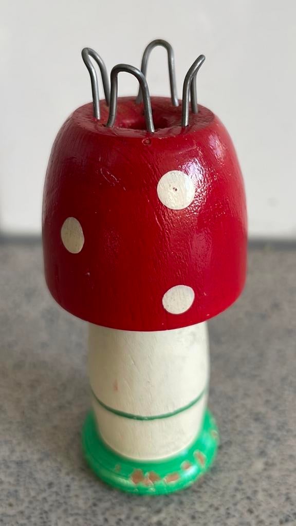 Punnik paddenstoel hout vintage retro, Ophalen of Verzenden, Zo goed als nieuw