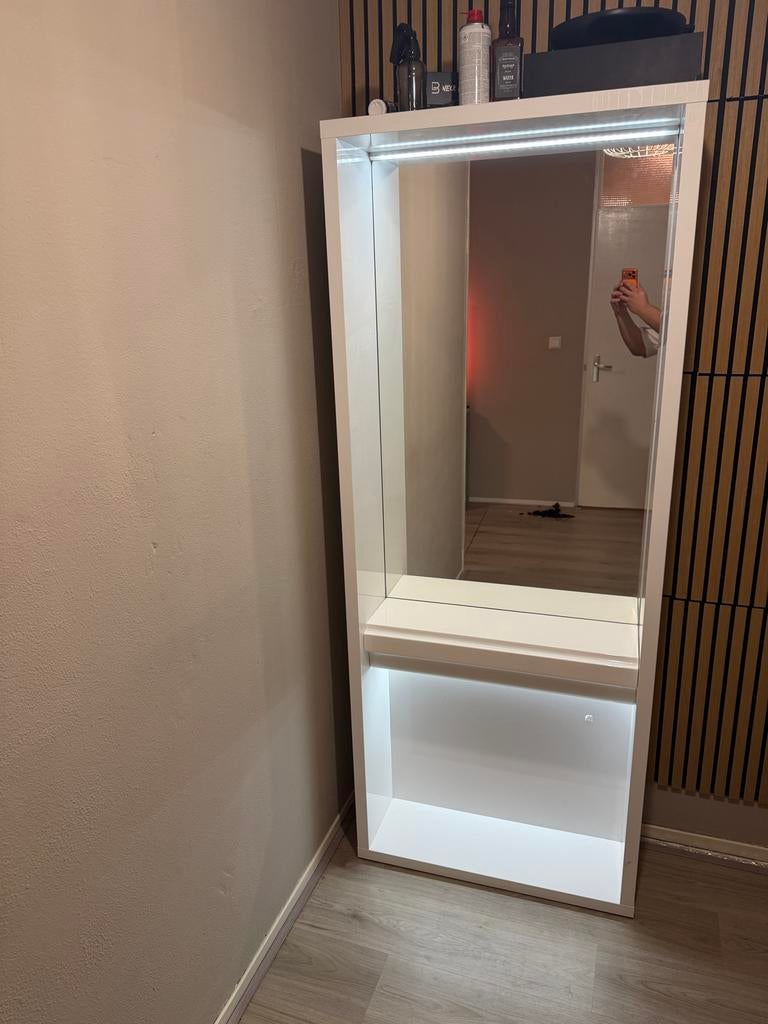 Luxe kapperspiegel  met verlichting - Als nieuw!
