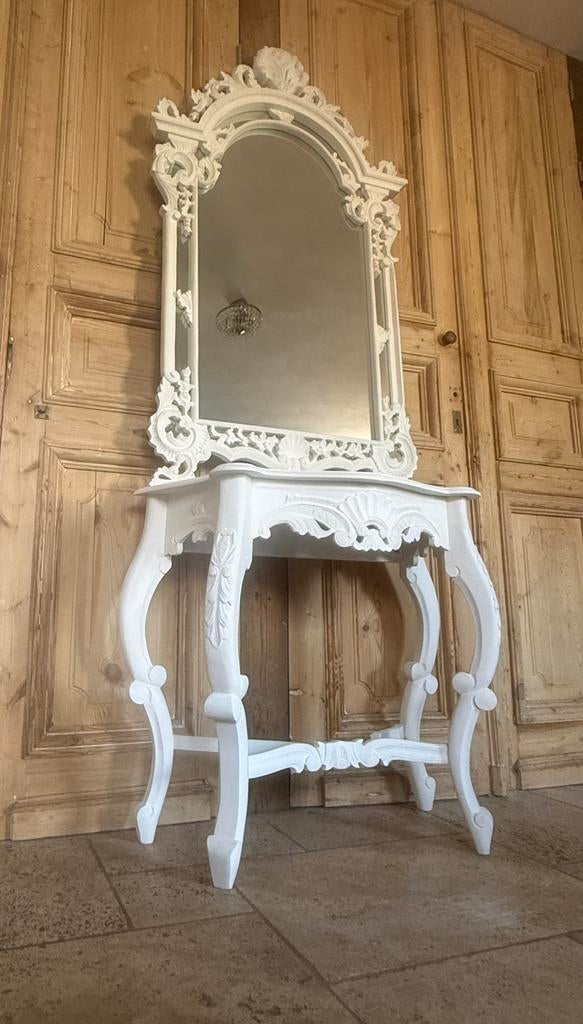 Grote Barok spiegel, Barok dressoir, Console, make up tafel, Antiek en Kunst, Ophalen