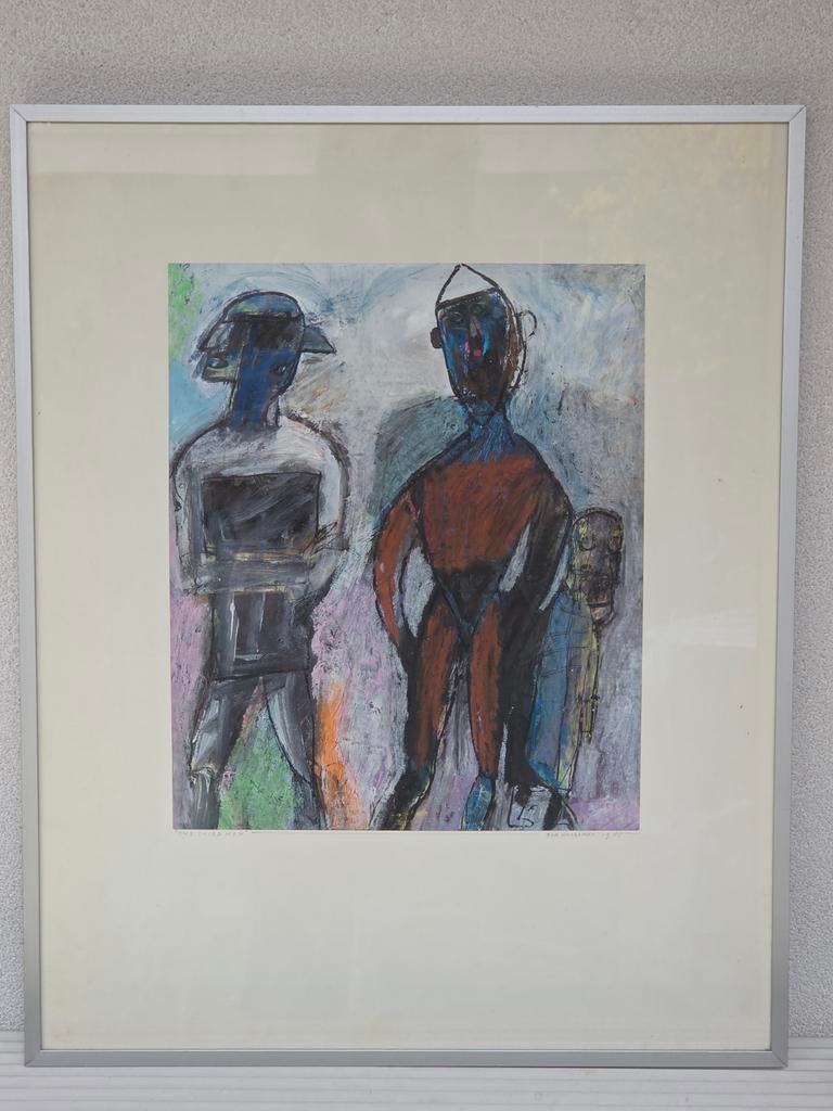 Schilderij oliepastel The third man Oda Harleman, Ophalen of Verzenden