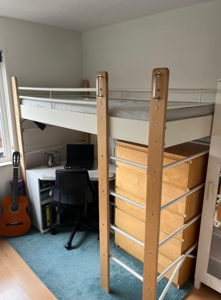 Eenpersoons bed hoogslaper - Ikea LO, Ophalen, Gebruikt, Eenpersoons, 160 tot 180 cm