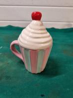 mok rose groen met slagroomdeksel, Verzamelen, Glas en Borrelglaasjes, Ophalen of Verzenden, 'T Olde Gre-j, Info@toldegrej.nl