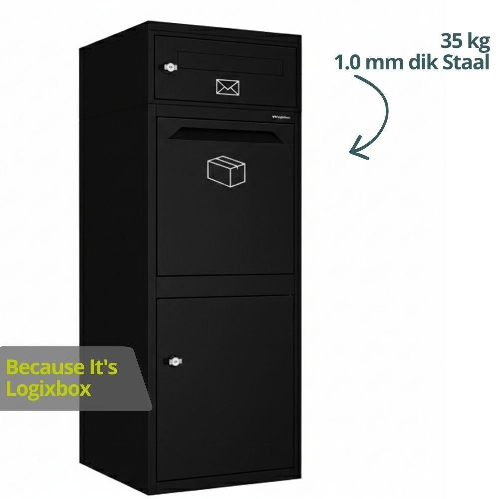 Logixbox - Pakketbrievenbus - Complete set - Zwart -- ACTIE, Ophalen of Verzenden, Nieuw, Staal, Staande brievenbus
