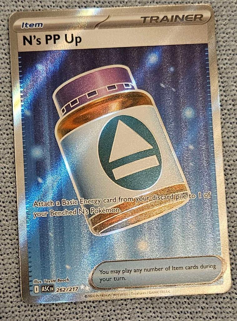Pokemon N's PP Up (ASC 262), Ophalen, Nieuw, Losse kaart, Foil