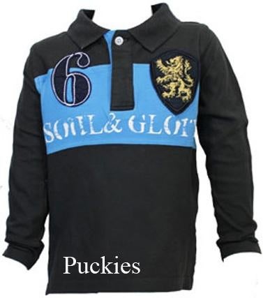 Blauwe polo l/s Soul&Glory maat 110/116 NIEUW (10032) a, Soul & Glory, Nieuw, Ophalen of Verzenden, Shirt of Longsleeve
