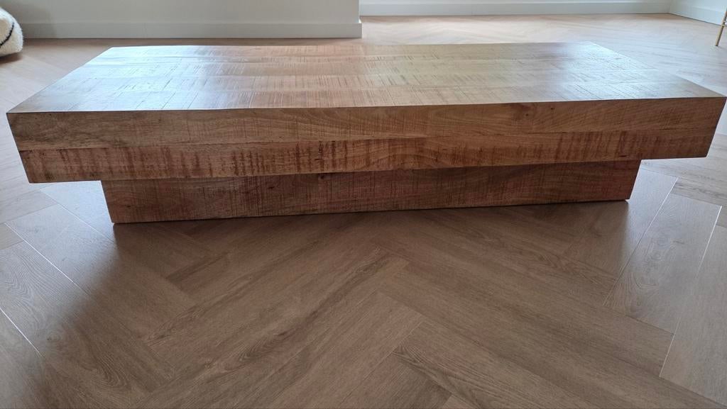 Mangohouten salontafel Woood 150x61x32cm, Huis en Inrichting, Tafels | Salontafels, Ophalen