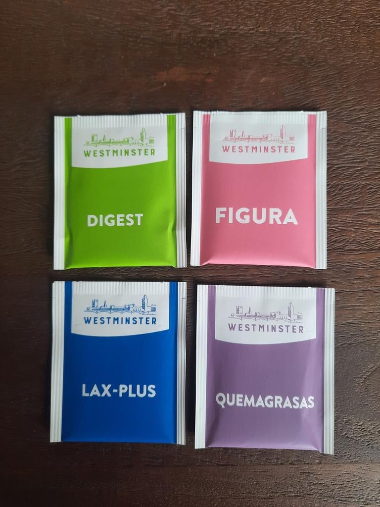 4 theezakjes Westminster, Hobby en Vrije tijd, Theezakjes, Ophalen of Verzenden, Theezakje(s)