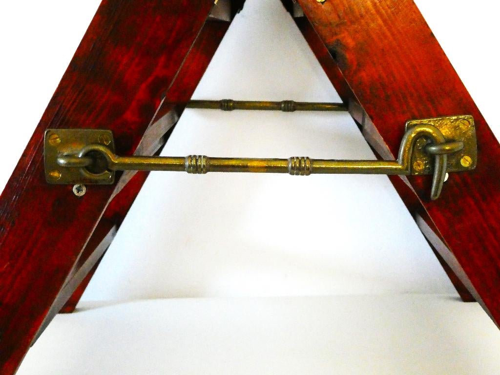 Bibliotheek trapje met messing beslag opstapje trap, Ophalen of Verzenden