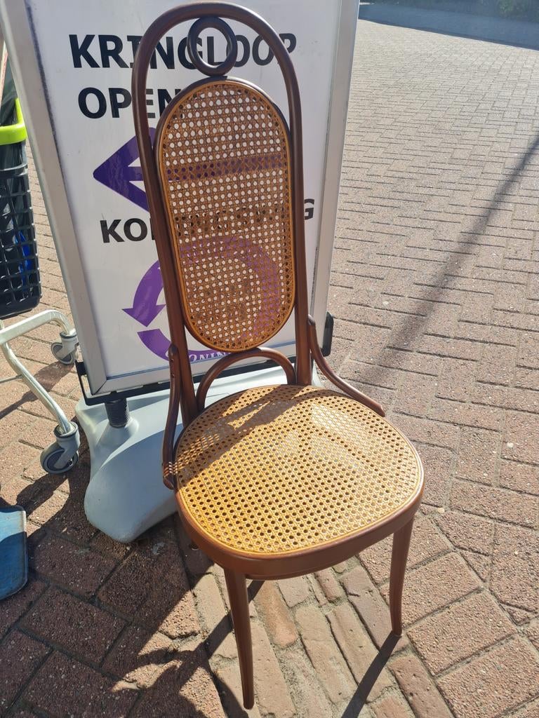 Vintage Thonet stoel met webbing zitting en rugleuning, Ophalen