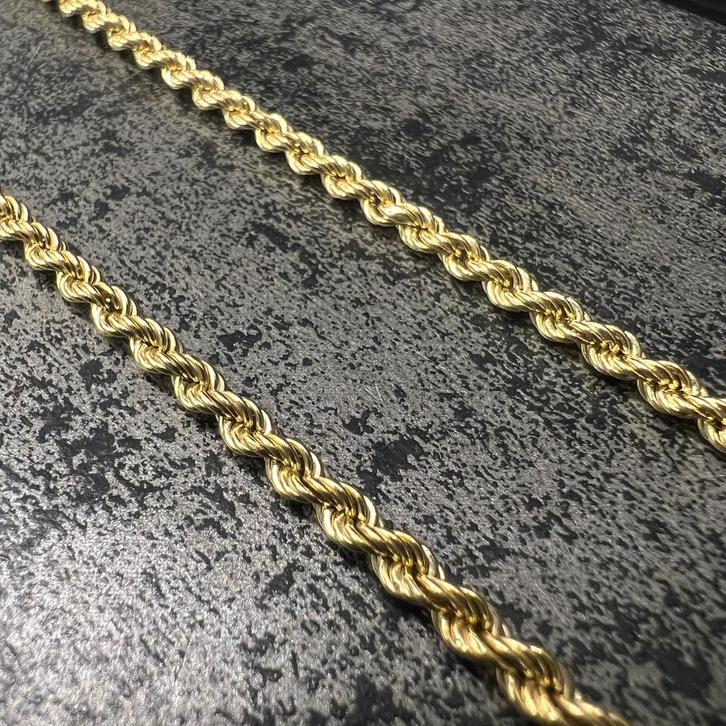14k gouden ketting rope ketting schakel, Sieraden, Tassen en Uiterlijk, Kettingen, Nieuw, Goud, Ophalen of Verzenden