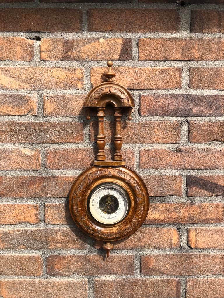 Houten barometer van C. v. d. Kleyn, Middelburg, Audio, Tv en Foto, Weerstations en Barometers, Ophalen, Gebruikt, Barometer