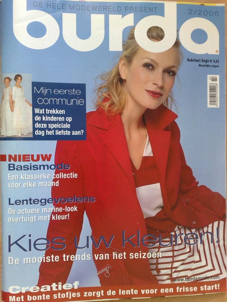 Burda februari nr. 2 / 2005 , o. a. communie kleren, Verzenden, Zo goed als nieuw, Vrouw, Burda