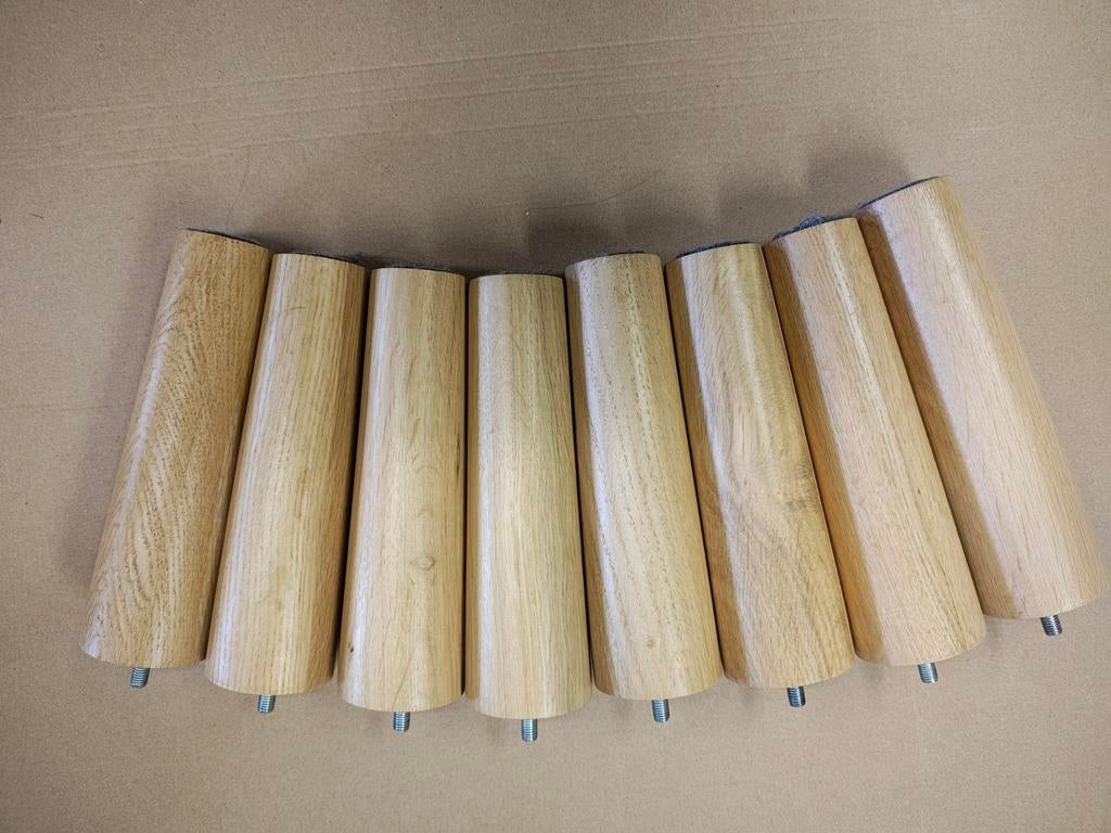 Eikenhouten taps toelopende bedpoten, 20cm, Minder dan 50 cm, Minimalistische, Minder dan 50 cm, Ophalen of Verzenden