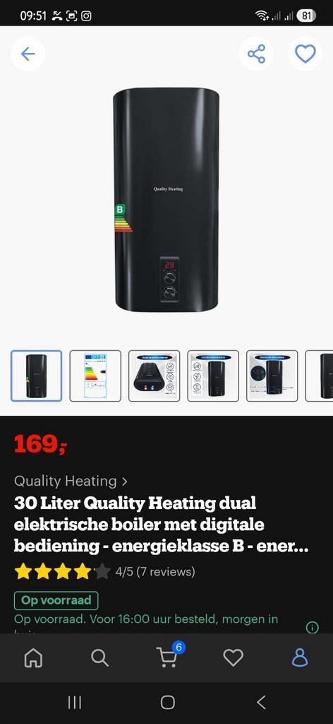 Elektrische boiler 30 liter. Quality Heating. ideaal keuken, Ophalen, Boiler, Minder dan 3 jaar oud