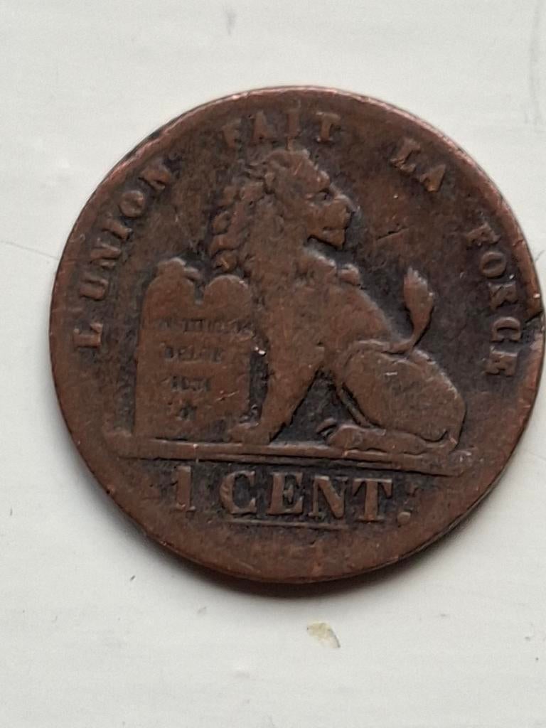 Belgische 1 Cent Leopold I uit 1845, Postzegels en Munten, Ophalen of Verzenden, Losse munt
