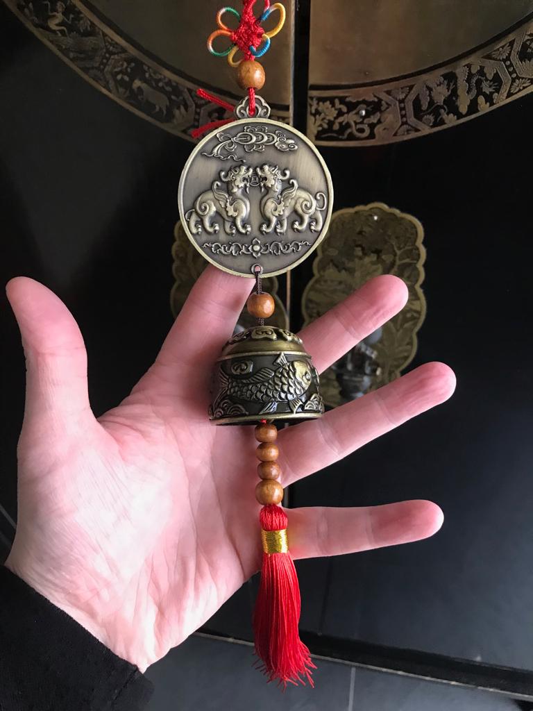 Chinese draak foo dog windgong kasthanger metaal chinees, Verburgt Vintage, Nieuw, Ophalen of Verzenden, https://verburgtvintage.nl/#contact